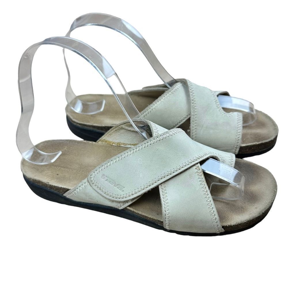 Teva Beige Waterproof Leather Toe Loop Sandals - image 1